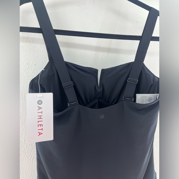 NWT Athleta Square Neck V One Piece Black Slimming Swimsuit 38 B/C - Picture 8 of 8